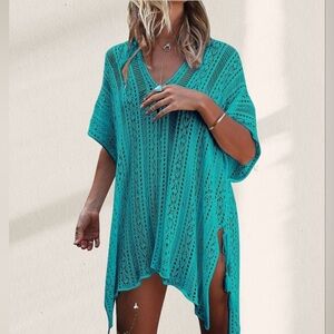 NEW Women's Summer Swimsuit Bikini Beach Swimwear Crochet Cover up GREEN